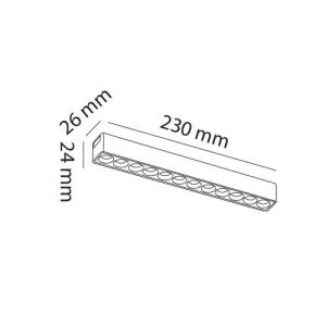 ARMATÜR MAGNET SLIM 48V RAY LED LINEER SABİT MERCEKLİ 23CM 12W 3000K