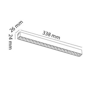ARMATÜR MAGNET SLIM 48V RAY LED LINEER SABİT MERCEKLİ 34CM 18W 3000K