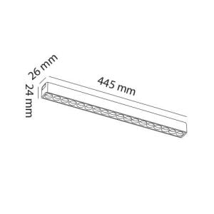ARMATÜR MAGNET SLIM 48V RAY LED LINEER SABİT MERCEKLİ 45CM 24W 3000K