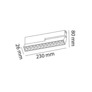 ARMATÜR MAGNET SLIM 48V RAY LED LINEER HAREKETLİ MERCEKLİ 23CM 12W 3000K