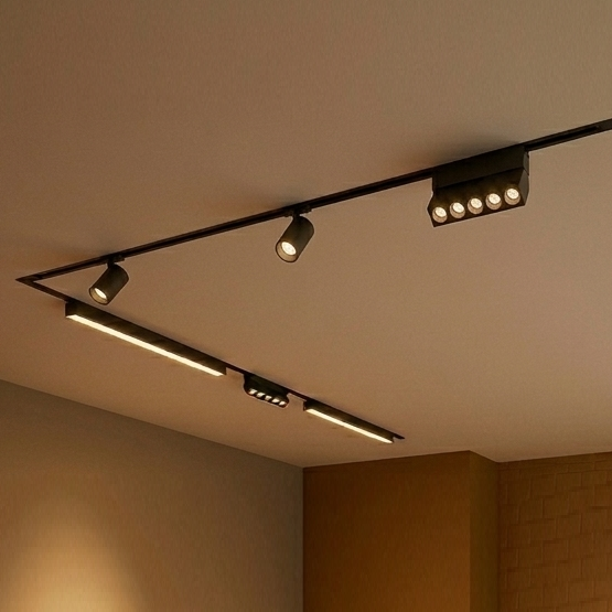 Magnet Aydınlatma Seti 6'lı Slim 5 metre Siyah Komple Hazır Ürün