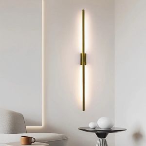 Led Çubuk Aplik 60cm Endirekt Aydınlatma Altın Rengi Gövde Sarı Işık