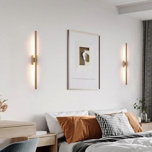 Led Çubuk Aplik 60cm Endirekt Aydınlatma Altın Rengi Gövde Sarı Işık