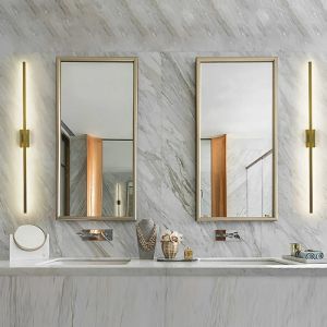 Led Çubuk Aplik 60cm Endirekt Aydınlatma Altın Rengi Gövde Sarı Işık