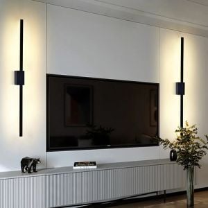 Led Çubuk Aplik 60cm Endirekt Aydınlatma Siyah Renk Gövde Sarı Işık