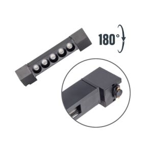 ARMATÜR RAY SETİ 3 METRE 4XSPOT-GU10 2XSARKIT-GU10 1XLINEER-10W-MERCEK SİYAH