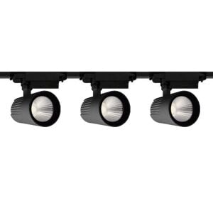 Profesyonel 1 Metre Hazır Ray Spot Seti - 3'lü 40W Yüksek Verimli Siyah