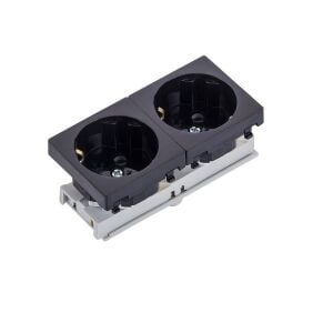 PRİZ BÜROTİK MODÜLER MEKANİZMA TOPRAKLI PRİZ İKİLİ 45X45 SİYAH 2006-2-S