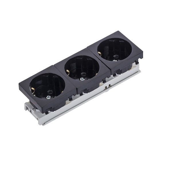 PRİZ BÜROTİK MODÜLER MEKANİZMA TOPRAKLI PRİZ ÜÇLÜ 45X45 SİYAH 2006-3-S