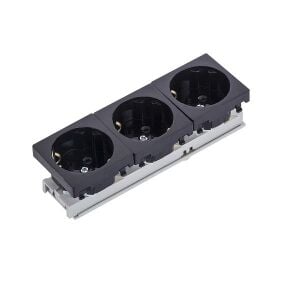 PRİZ BÜROTİK MODÜLER MEKANİZMA TOPRAKLI PRİZ ÜÇLÜ 45X45 SİYAH 2006-3-S