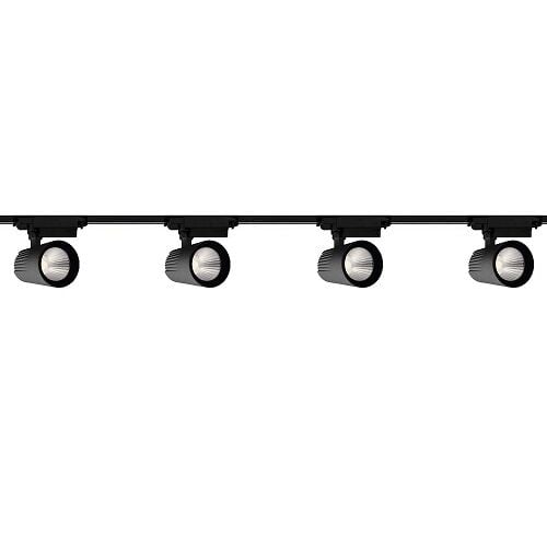 Profesyonel 2 Metre Hazır Ray Spot Seti - 4'lü 40W Yüksek Verimli Siyah