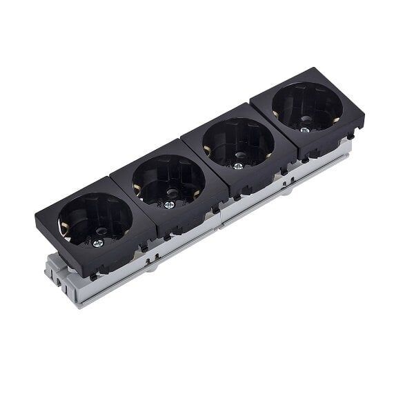 PRİZ BÜROTİK MODÜLER MEKANİZMA TOPRAKLI PRİZ DÖRTLÜ 45X45 SİYAH 2006-4-S