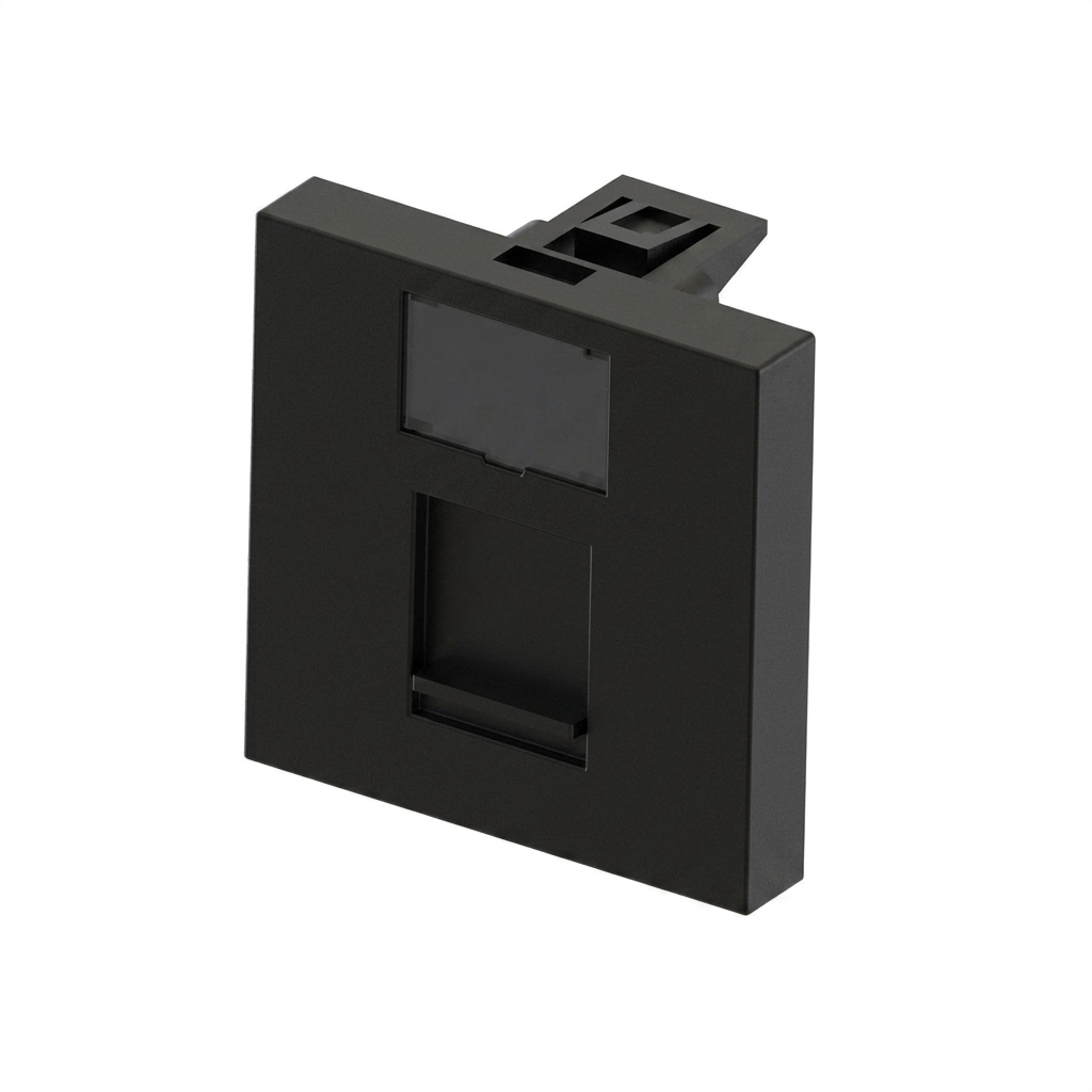 PRİZ BÜROTİK MODÜLER MEKANİZMA DATA/TELEFON KAPAĞI GENİŞ 45X45 SİYAH 2051-S