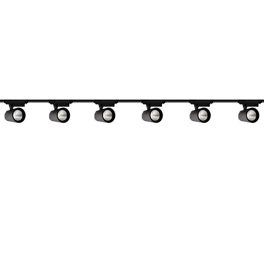 Profesyonel 3 Metre Hazır Ray Spot Seti - 6'lı 40W Yüksek Verimli Siyah