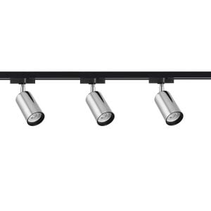 Lüks Dekoratif 1 Metre Ray Spot Seti - 3'lü GU10 Duy Krom/Siyah