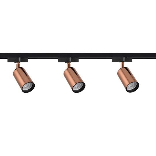 ARMATÜR RAY SETİ 1 METRE 3XSPOT-GU10 BAKIR/SİYAH
