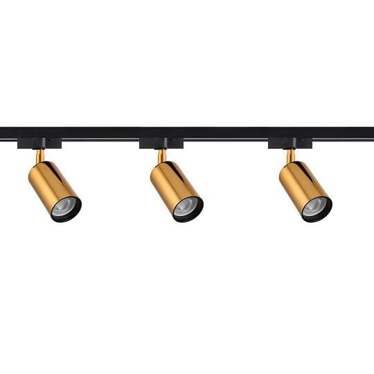 ARMATÜR RAY SETİ 1 METRE 3XSPOT-GU10 ALTIN/SİYAH