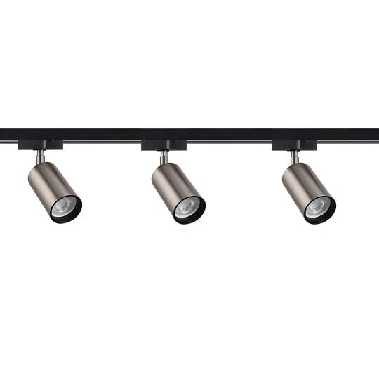 ARMATÜR RAY SETİ 1 METRE 3XSPOT-GU10 SATEN NİKEL/SİYAH