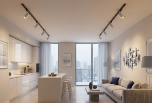 ARMATÜR RAY SETİ 2 METRE 4XSPOT-GU10 KROM/SİYAH