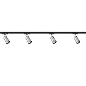 Lüks Dekoratif 2 Metre Ray Spot Seti - 4'lü GU10 Duy Krom/Siyah