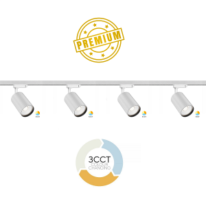 Premium Seri 2 Metre Hazır Ray Spot Seti - 4'lü 30W CCT Üç Renkli Beyaz