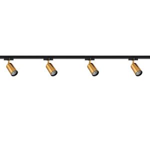 ARMATÜR RAY SETİ 2 METRE 4XSPOT-GU10 ALTIN/SİYAH