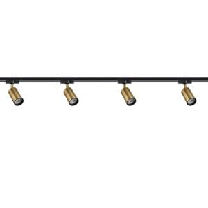 Lüks Dekoratif 2 Metre Ray Spot Seti - 4'lü GU10 Duy Mat Altın/Siyah