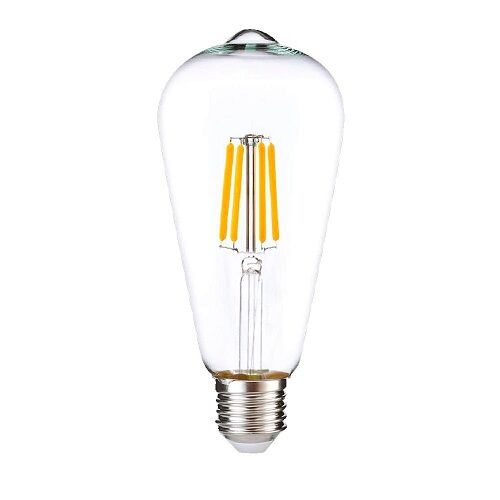 Ampul Led Heka Mantar Ti̇pi̇ Şeffaf E27 6w Sari Erd-85 ST64 2700K