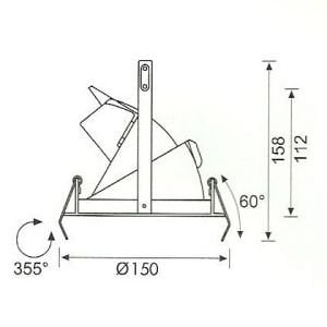 Armatür Metal Halide Jupıter Jd526G Ankastre Cdm-Tc 70W Gri