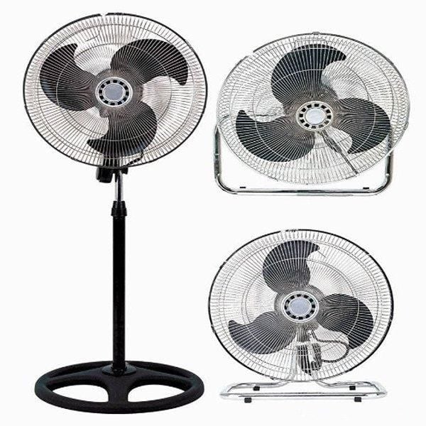 Vantilatör Vanti Sanayi Tipi 3 In 1 (Ayaklı-Yer-Duvar) Kcf276 18 Inch 130W Siyah