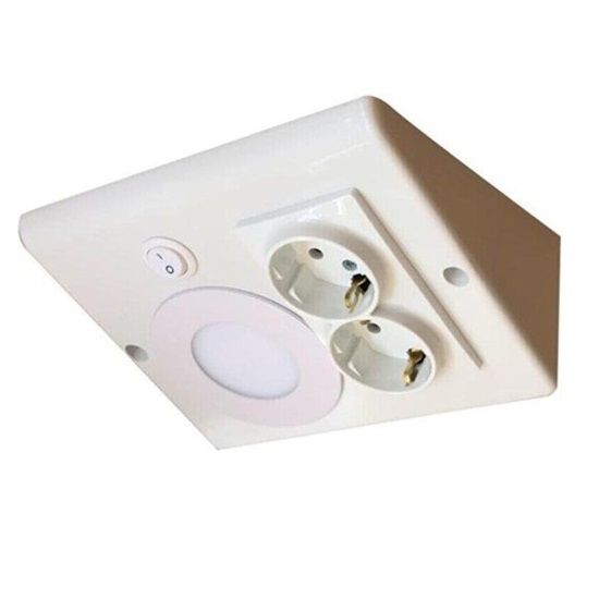 Armatür Tezgah Led Prizli Beyaz Gövde Beyaz Işık 3W 6500K Anahtarlı E2130/B