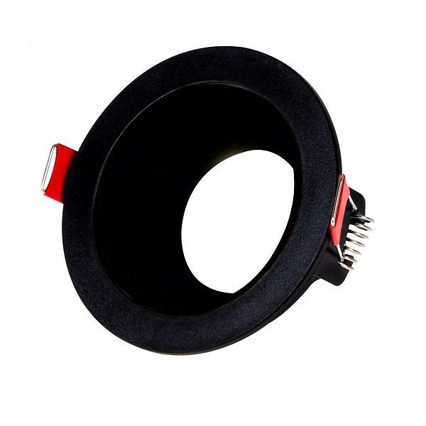 ARMATÜR PLÜTON PLASTİK YUVARLAK GU10 SİYAH/SİYAH