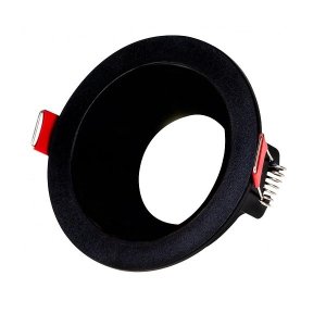 ARMATÜR PLÜTON PLASTİK YUVARLAK GU10 SİYAH/SİYAH