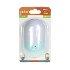 Armatür Gece Fişli Led Anahtarlı 1W Çift Renk (Beyaz/Sarı) Panther Pt-219