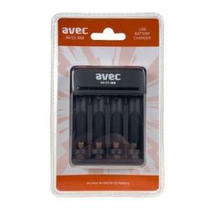 Pil Şarj Makinesi Avec Av-C1-06B Aa/Aaa 4'Lü Usb Type-C Nımh/Nıcd Piller İçin