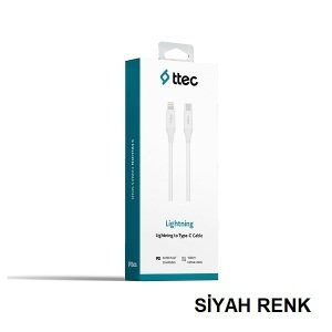 KABLO TTEC ŞARJ VE DATA KABLOSU TYPE-C / LIGHTING IPHONE SİYAH