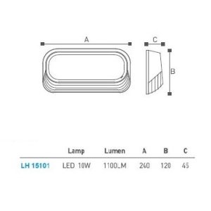 Armatür Lıght212 Lh-15101 Led Bahçe Aplik Oval 10W 1100Lm 3000K Sarı Işık