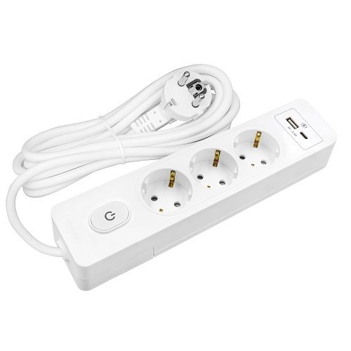 Seldur Akım Korumalı Priz 3'lü USB ve Type-C (USB-C) Şarjlı 2 mt