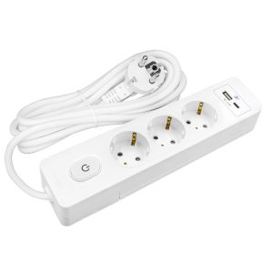 Seldur Akım Korumalı Priz 3'Lü Usb Ve Type-C (Usb-C) Şarjlı 2 Mt