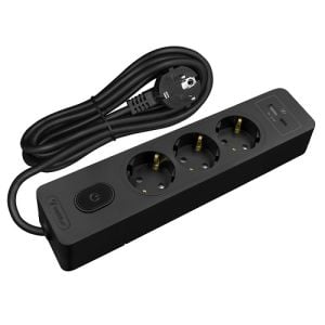 Seldur Akım Korumalı Priz 3'Lü Usb Ve Type-C (Usb-C) Şarjlı 2 Mt Siyah