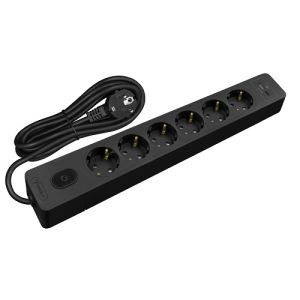 Seldur Akım Korumalı Priz 6'Lı Usb Ve Type-C (Usb-C) Şarjlı 2 Mt Siyah