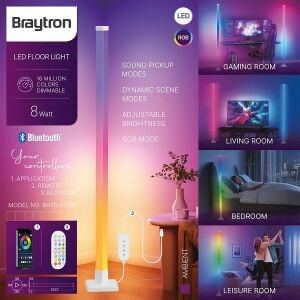 Braytron BRY-Ambient Light 8W RGBW 5VDC Modern Lambader ve Dekoratif Ortam Aydınlatması
