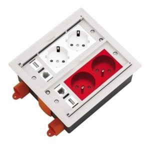 KANAL DÖŞEME ALTI NE-AD 3711 ZEMİN İÇİN PRİZ KUTUSU 8 MODÜL+4 JAK 62X134X150MM