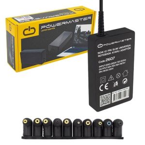 ADAPTÖR NOTEBOOK UNIVERSAL POWERMASTER PM-2607 12-20V 90W KADEMELİ SLIM KASA