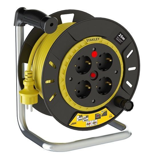 MAKARA STANLEY PLASTİK 4 PRİZLİ 25 MT 3X1,5MM KABLOLU SXECFT2QBSE