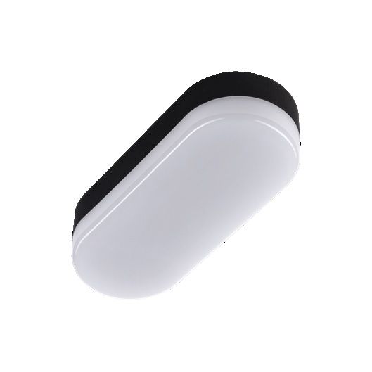 ZMR Oval Led Armatür 18W Siyah Gövde 3000K Sarı Işık IP66