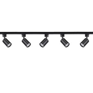 5'Li Led Ray Spot Aydınlatma Seti 2 Metre Siyah 5X7W (Ray Ve Ampuller Dahil)