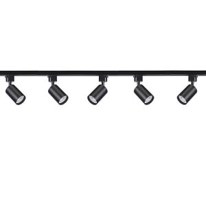 5'Li Led Ray Spot Aydınlatma Seti 2 Metre Siyah 5X7W (Ray Ve Ampuller Dahil)
