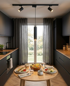 ARMATÜR RAY SETİ 1 METRE 2XSPOT-GU10 1XSARKIT-GU10 SİYAH