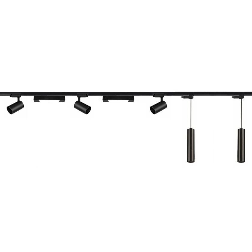Komple Tasarım 3 Metre Ray Seti - (3 Spot + 2 Sarkıt + 2 Opak Lineer) Siyah